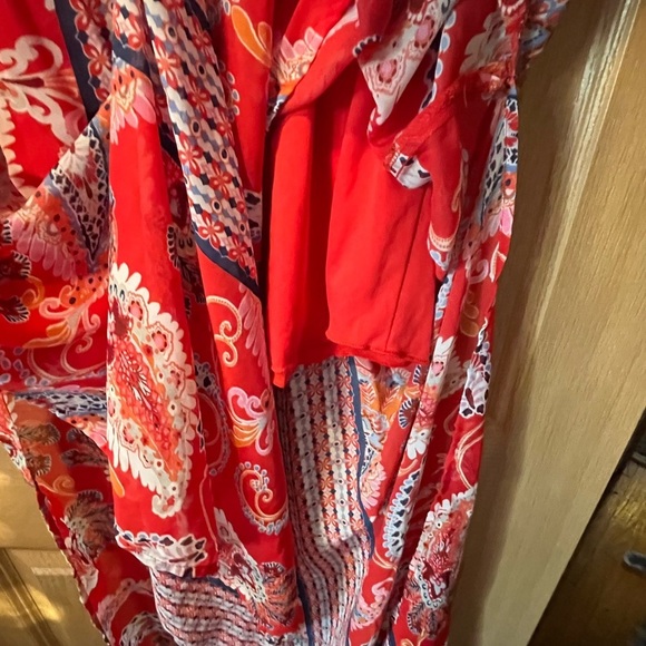 Strapless navy and red maxi dress - Picture 9 of 14